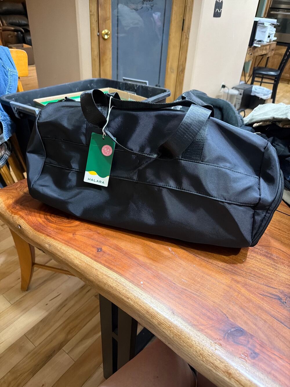NWT Halara Black Gym Duffel Bag Travel Weekender Carryall